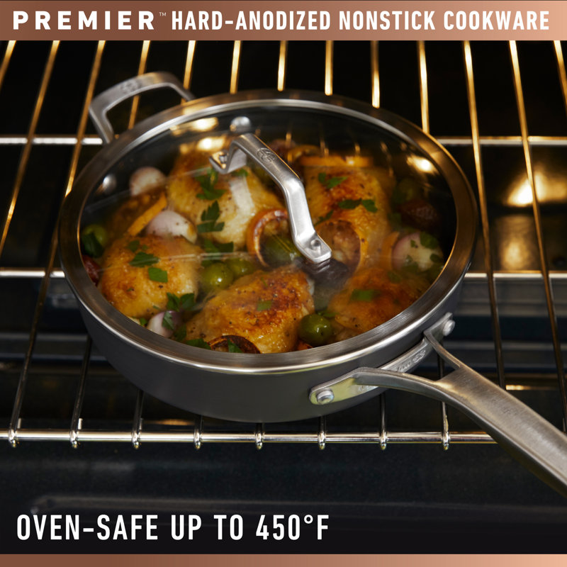 Calphalon 13" Non Stick Hard-Anodized Aluminum 2 Piece Specialty Pan with Lid
