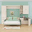 Grand lit escamotable avec canapé, tablettes de rangement et configuration de bureau-1839640726
