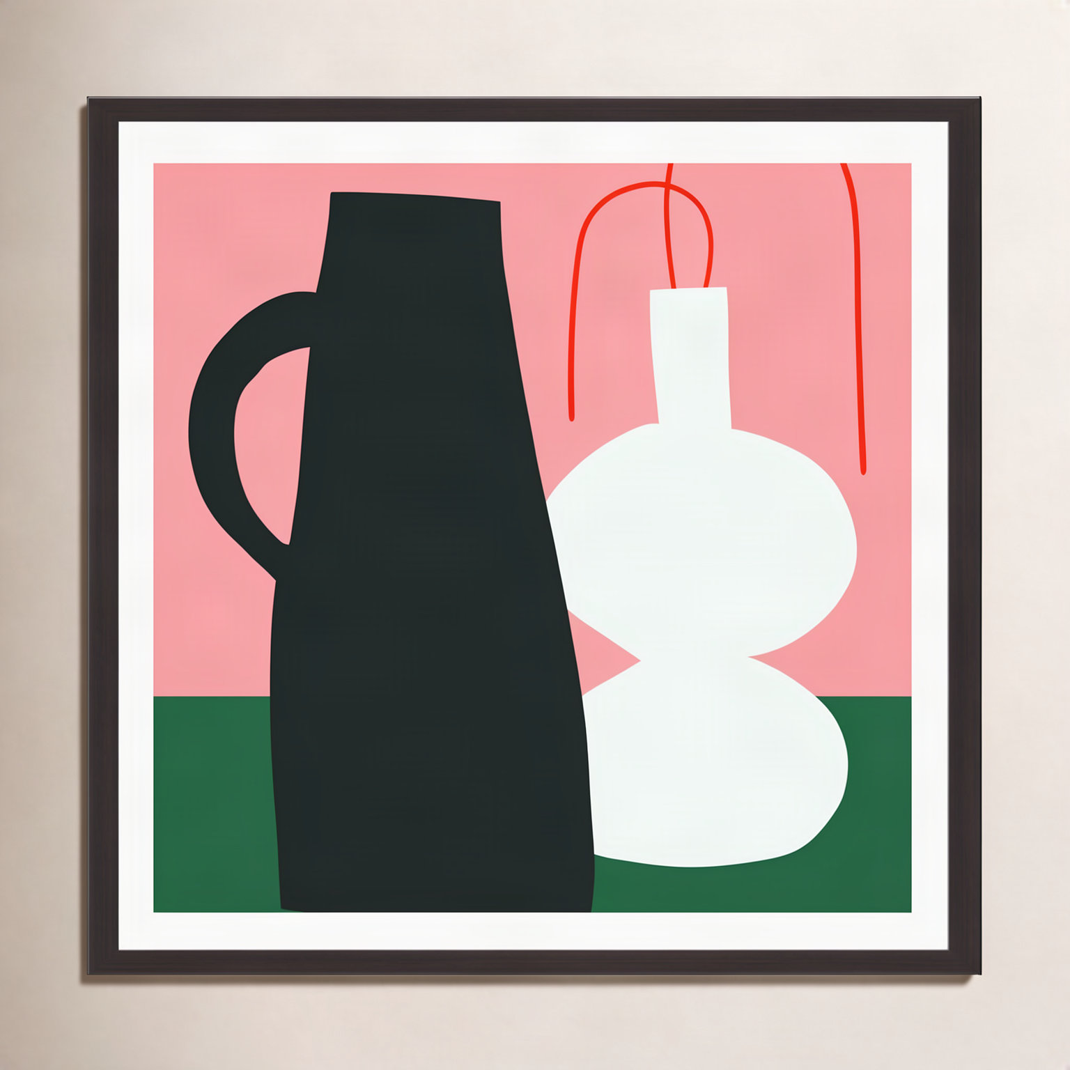 Tuscany "Honfleur 03 Modern Still Life" Print, No, 12" H x 12" W x 0.75" D, Espresso Floater Framed