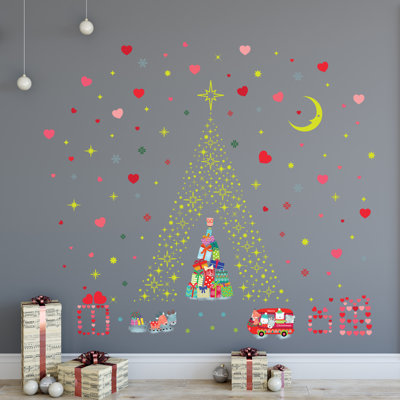 Glow Stars Abstract Non-Wall Damaging Wall Decal