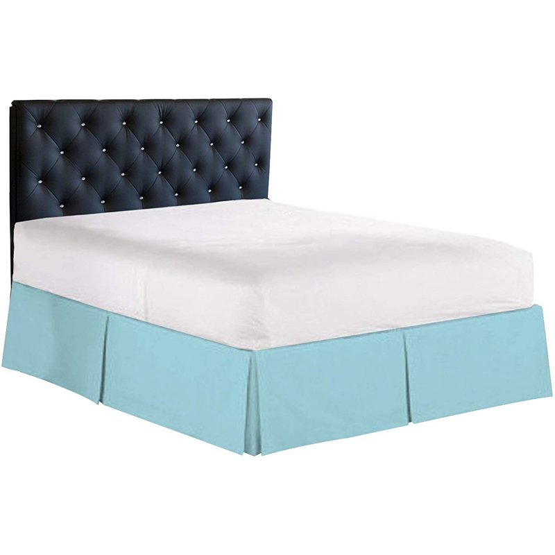 Jupe de lit plissée très grand à 3 côtés - douce et facile à ajuster avec une chute sur mesure de 14 pouces - qualité hôtelière, infroissable et résistante à la décoloration