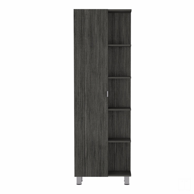 Armoire à linge à 5 tablettes, Gris