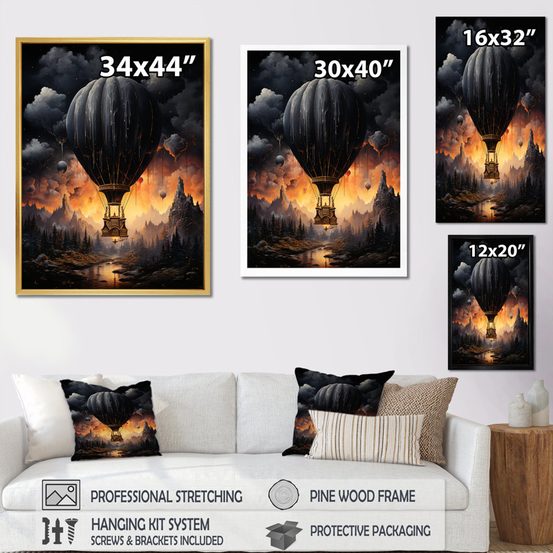 Ballon foncé Mystery Journey I, Toile tendue, H 20 po x l 12 po