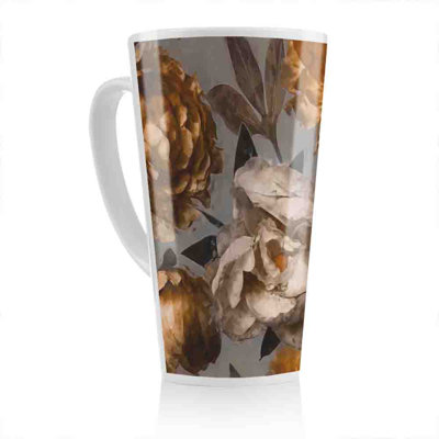 White Flower Latte Mug