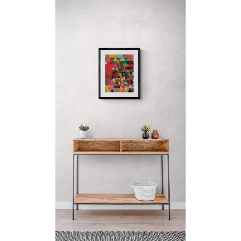 Triangles And Rectangles Print by Angel Estevez, Black Framed Canvas, 32" H x 24" W