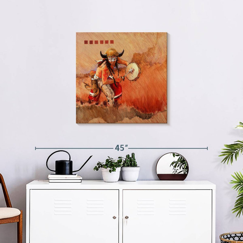 Lelar Buffalo Dance, 24" H x 24" W