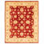 Tapis décoratif en laine noué à la main de conception unique 6 pi 7 po x 8 pi 2 po rouge/Ivoire