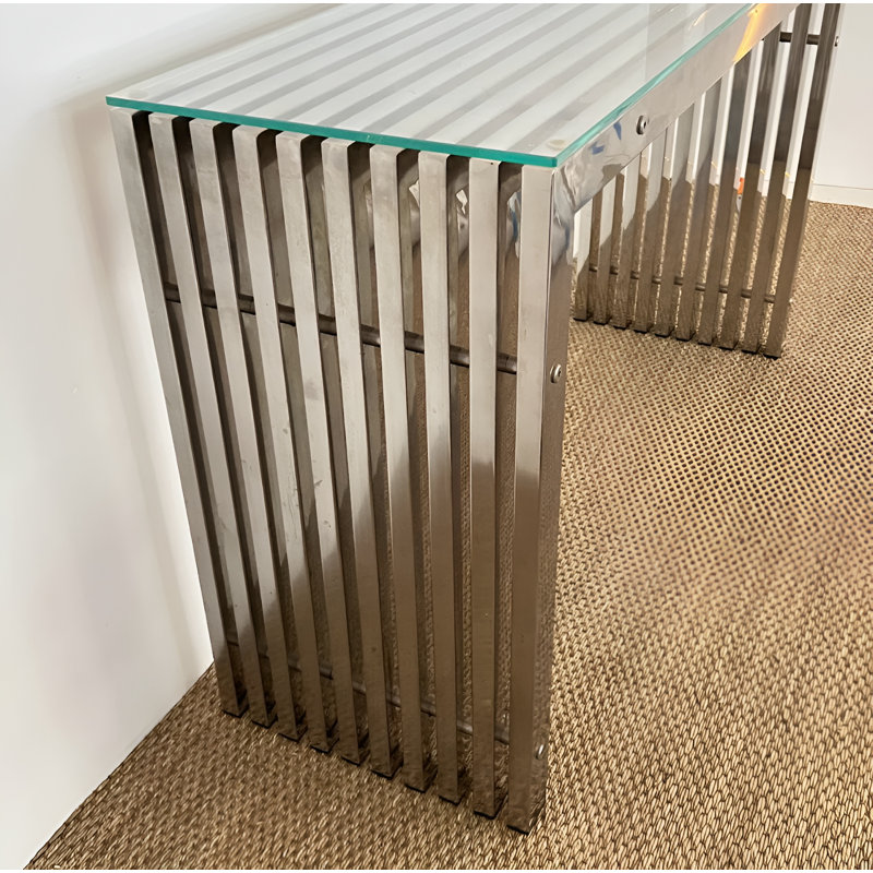 Console ardoise avec verre, H 36 po x l 54 po x P 12 po