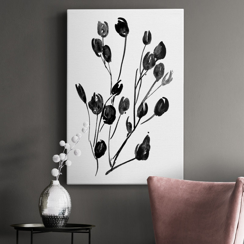 Expressive Floral II - peinture sur toile tendue, H 18 po x l 12 po x P 1,5 po