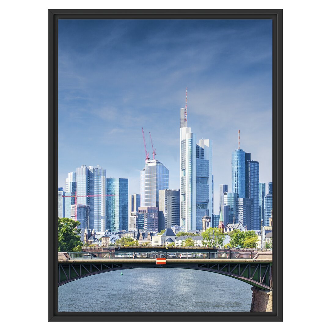 Gerahmtes Wandbild Skyline von Frankfurt am Main