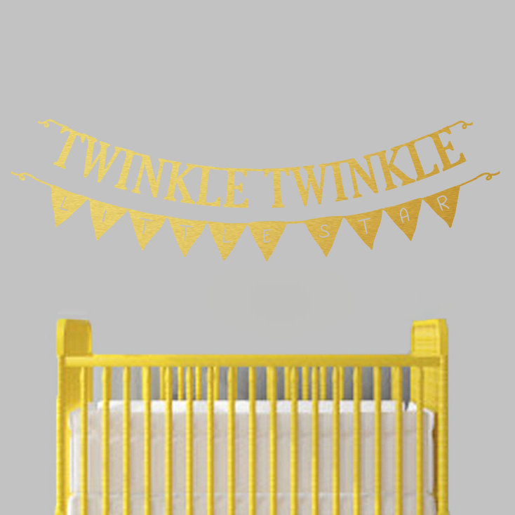 Décalcomanie murale twinkle twinkle little star, Or