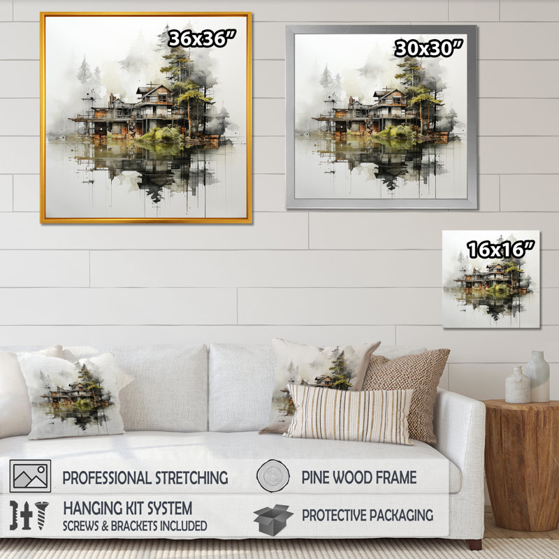 Impression sur toile, "Lake Moody", Cadre naturel flottant, H 36 po x l 36 po x P 1,5 po