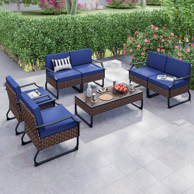 Cochituate 7 Piece Sofa Seating Group with Cushions