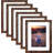 11X14 Picture Frame Rustic Brown Wood Set Of 6,Display Pictures 8X10 With Mat Or 11X14 Without Mat,Multi Photo Frames Collage For Wall