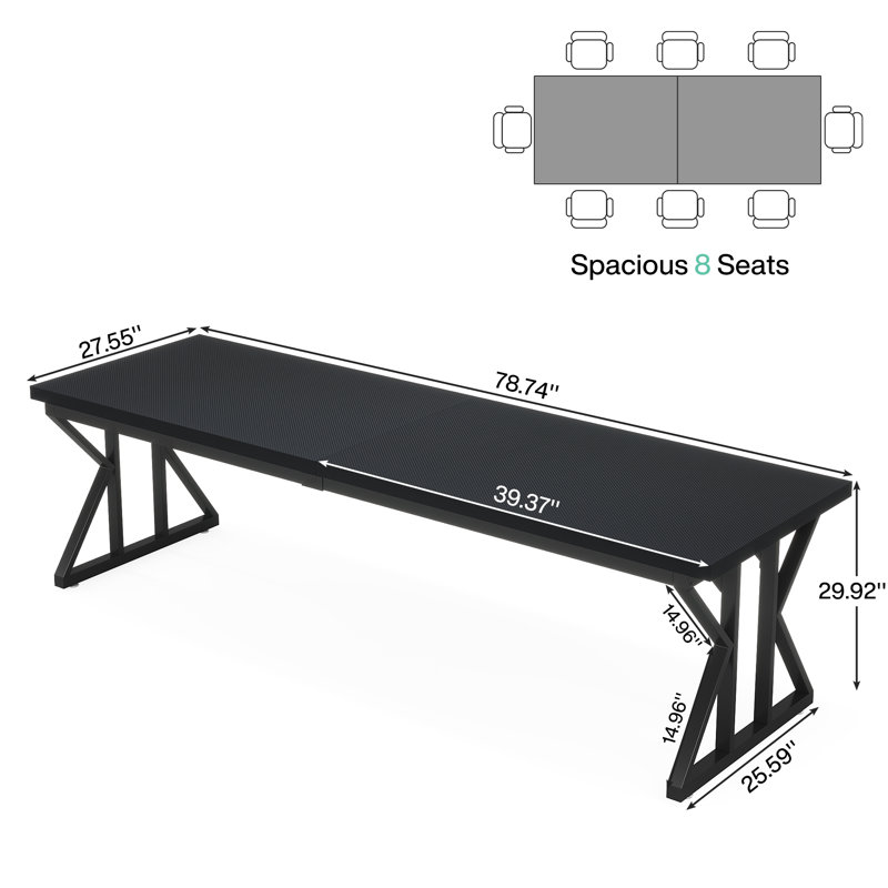 Clennon Metal Base Computer Desk, Black