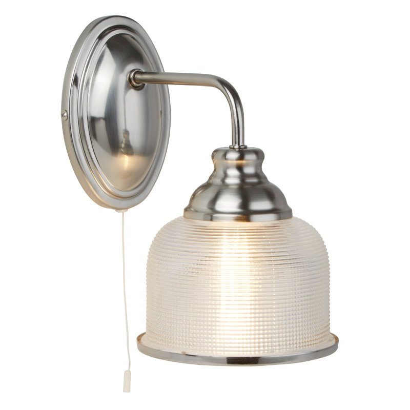 Asner Armed Sconce, Satin Silver