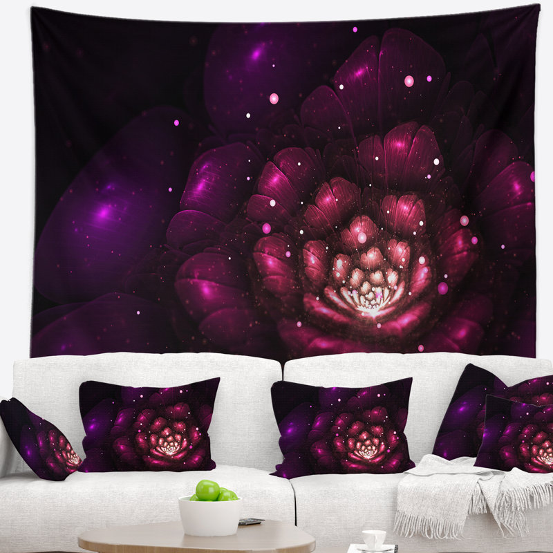 Tapisserie florale abstraite, H 32 po x l 39 po