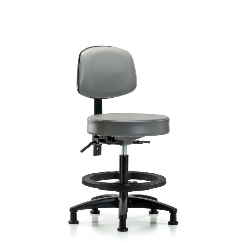 Lareisha Vinyl Task Chair, Storm, Glides