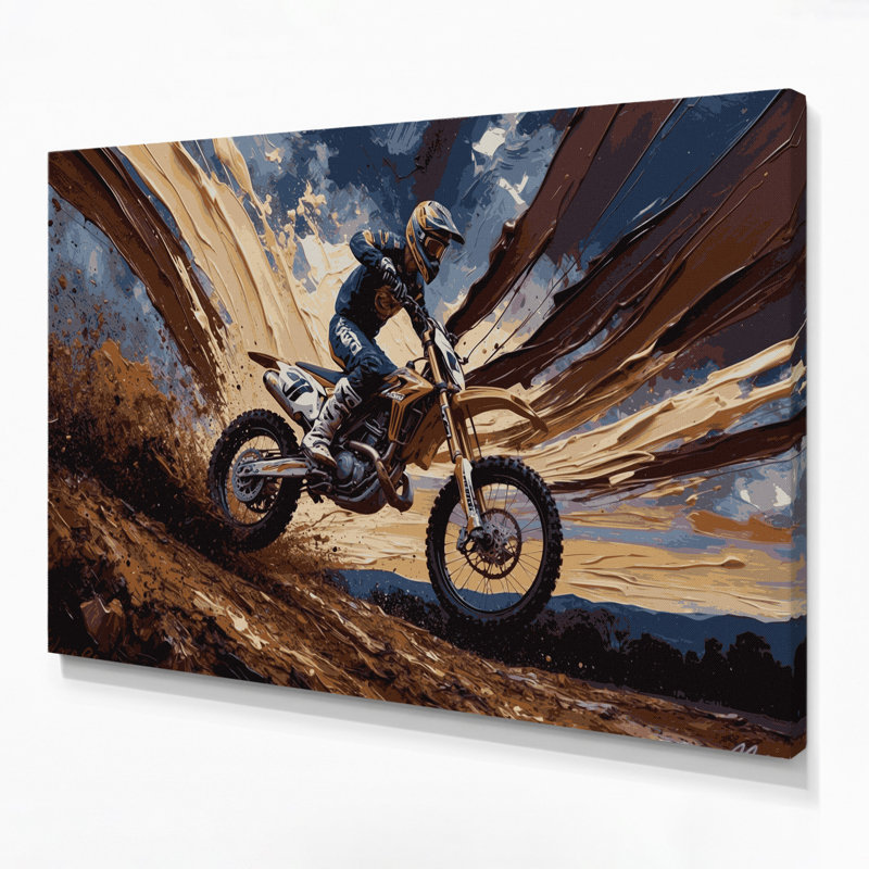 Art mural en toile Sports Motocross, H 20 po x l 24 po