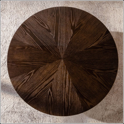 Table basse ronde rétro avec espace de rangement