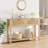 Farmhouse Entryway Table,43 Inch Wood Console Table With 2 Drawers,2 Tier Sofa Table With Storage For Living Room, Foyer Tables For Entryway-Burlywood