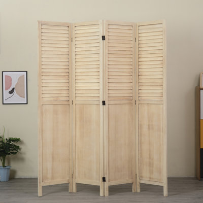 Rustic Shutter 4-panel Room Divider