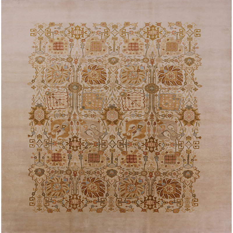 Tapis oriental beige / brun Wynette, Carré 6 pi