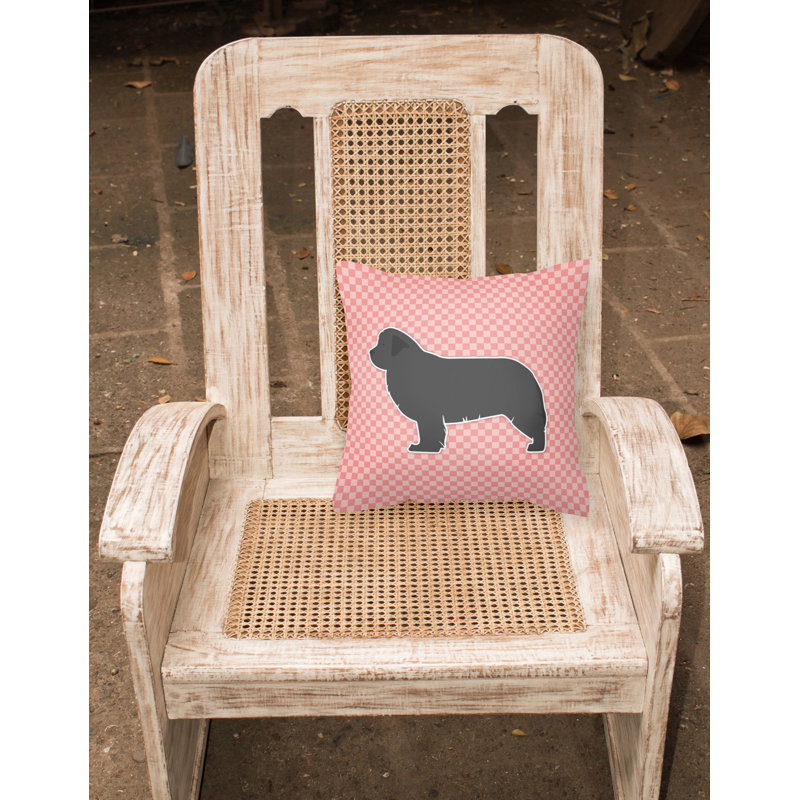 Coussin décoratif intérieur/extérieur terre-neuve, H 14 po x l 14 po x P 3 po, Rose