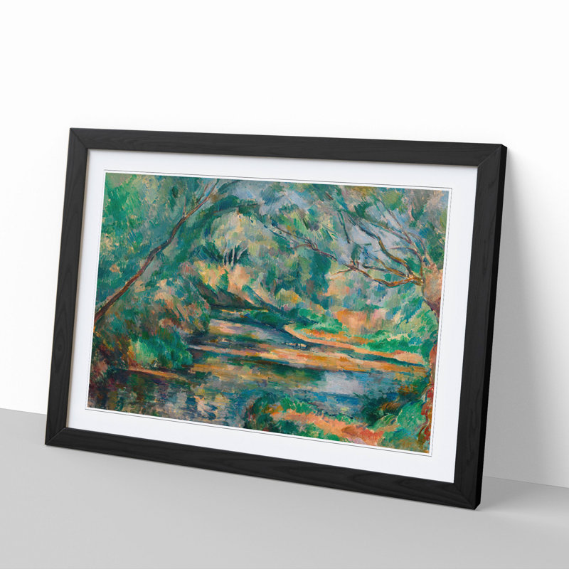 The Brook by Paul Cezanne - Picture Frame Painting, 27cm H x 36cm W x 2cm D, Black Framed