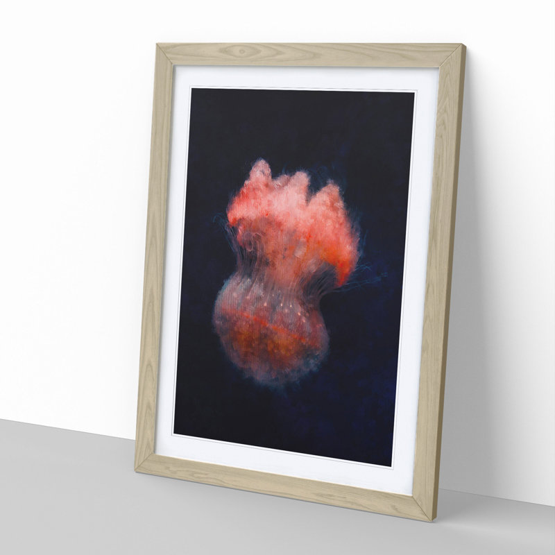 Jellyfish Vol.5 - Picture Frame Painting, 65cm H x 48cm W x 2cm D, Oak