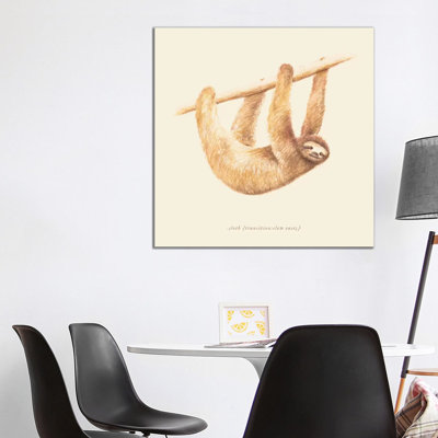 Sloth 1 Piece Wrapped Canvas Painting