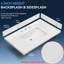 36 po X P 22 po D Comptoir de salle de bain rectangulaire en quartz blanc avec comptoir simple en céramique Dosseret et dosseret en H, 3 trous de robinet pré-percés