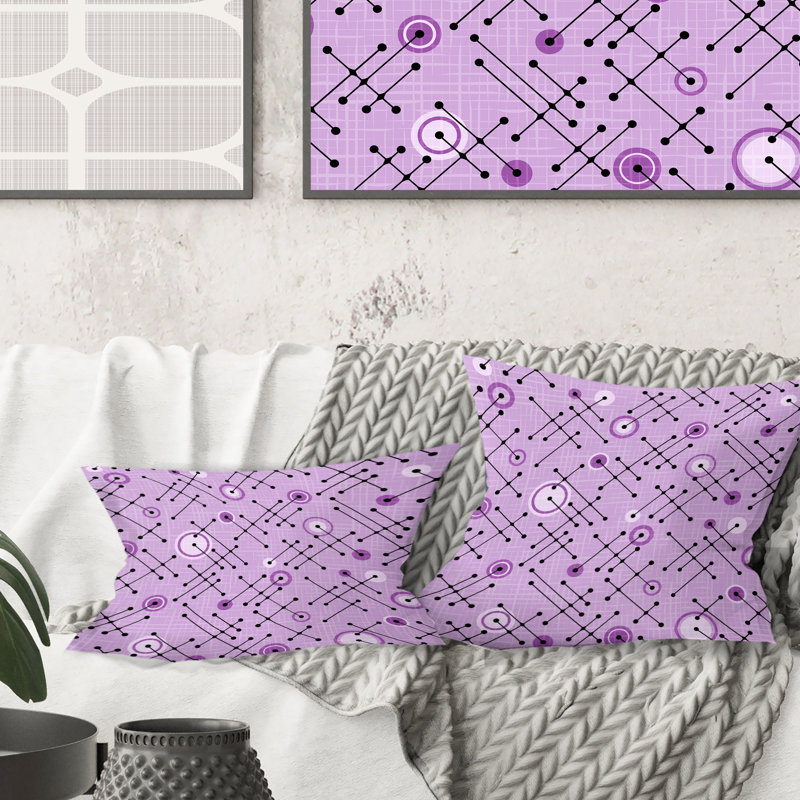 Coussin Retro, 16 po x 1 po, Mauve