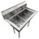 Stainless Steel 44" H x 36" W x19" D 3-Compartment of 10" x 14" Commercial Utility Sink with Faucet by Express KitchQuip