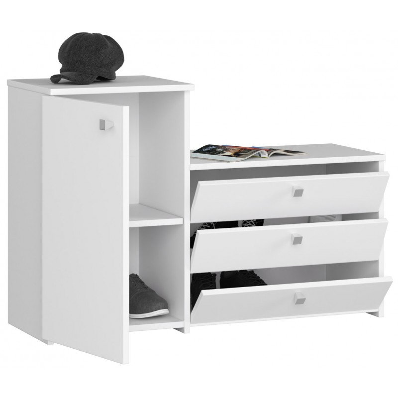 Ferguson 17 Pair Shoe Storage Cabinet, White