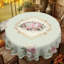 Nappe printemps-été 152 cm ronde, fleurs, housse de table à fleurs pour le dîner de pique-nique