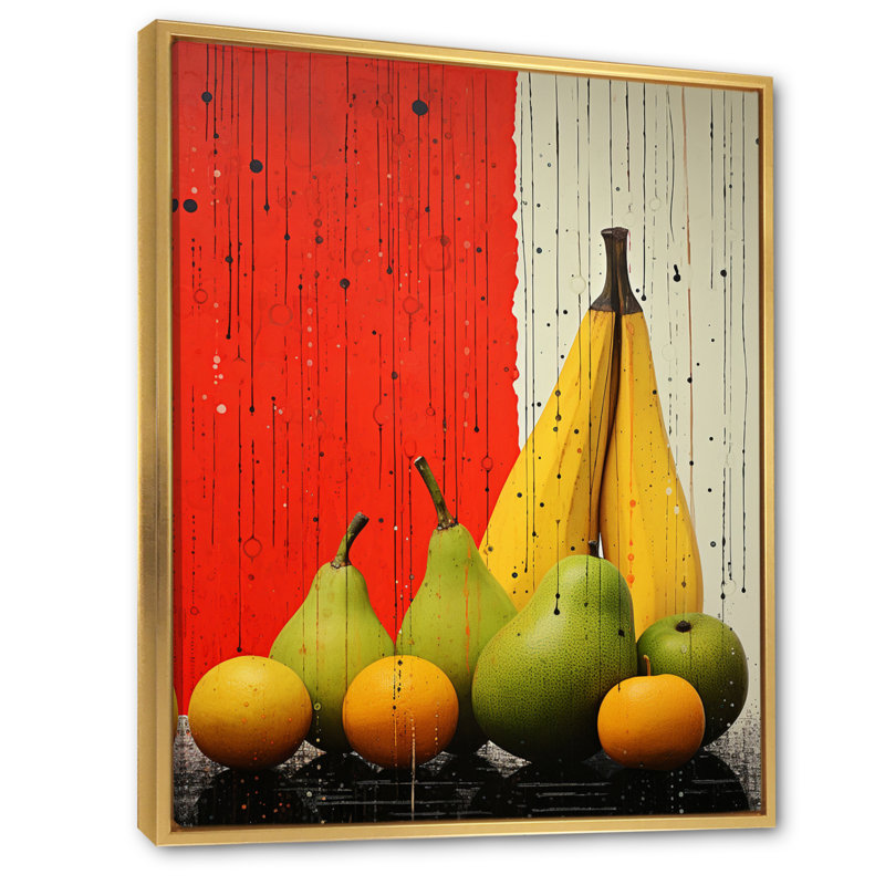 Fruits Harvest Spectrum Différent II, reproduction d'art sur toile, Encadrement doré, H 32 po x l 24 po x P 1 po