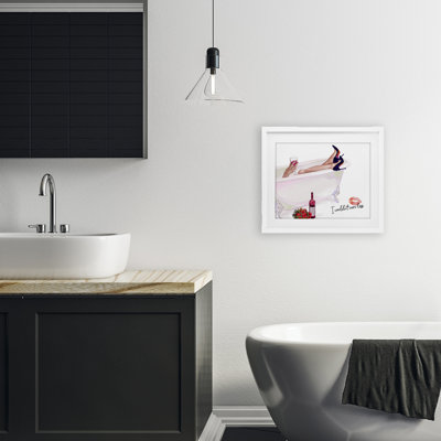 Couldn't Care Less Tub Framed Print Under Glass, design by Ziwei Li
