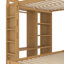 Lit superposé double TG / double avec lit inférieur démontable et bureau, structure de lits superposés en bois massif avec tablettes intégrées et garde-robe, peut être converti en lit mezzanine, naturel-2089579921-2089579924