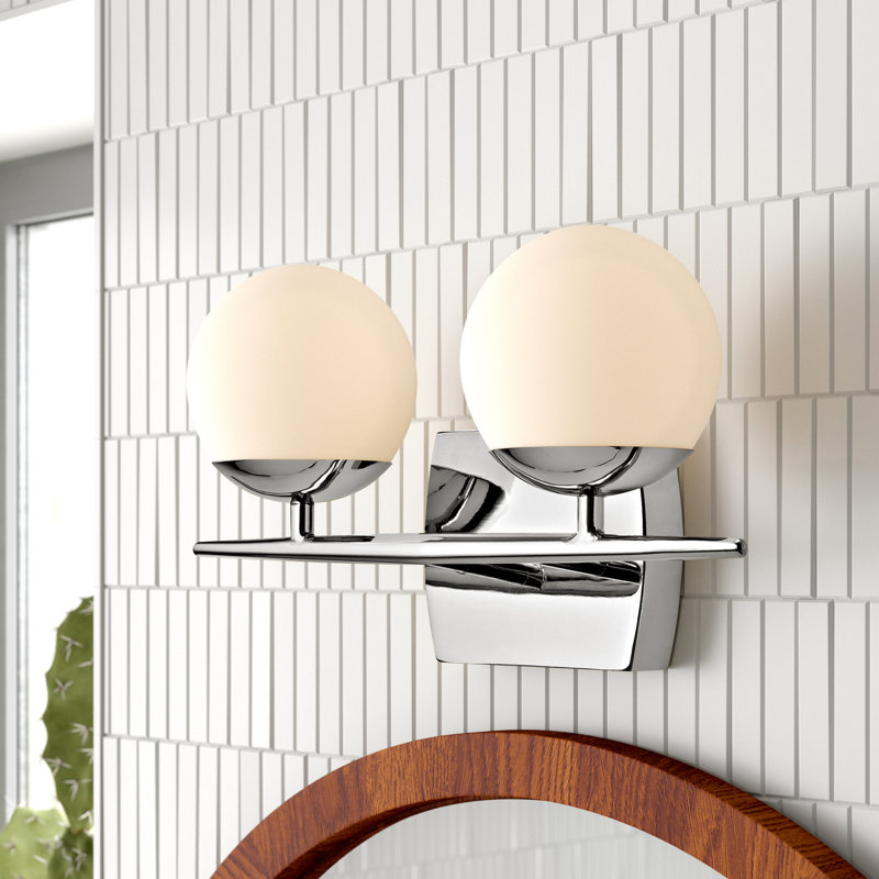 Éclairage de salle de bain halogène à 2 lumières Kaylianie, Chrome