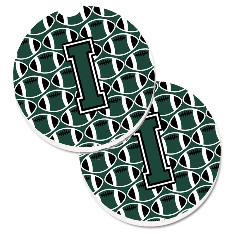 Sous-verre de football, I, Vert / blanc