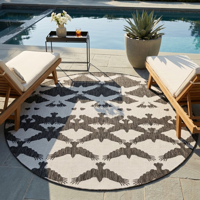 Tapis intérieur / extérieur Axon Hower, Rond 6 pi 1 po