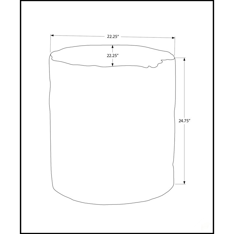 Table d'appoint contemporaine de style contemporain, d'une hauteur de 25 pouces, d'intérieur / d'extérieur, en forme de souche, durable et élégante pour les espaces de vie modernes