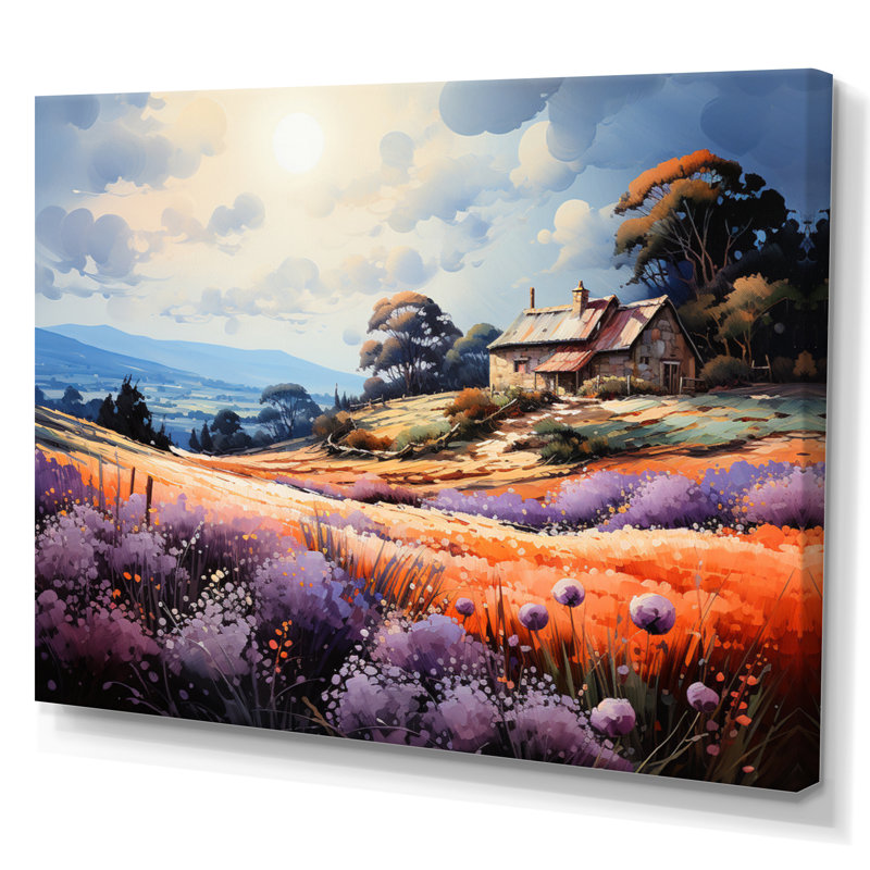 Masias " French Countryside Serenity Pointillism ", H 30 po x l 40 po x P 1,5 po, Toile tendue