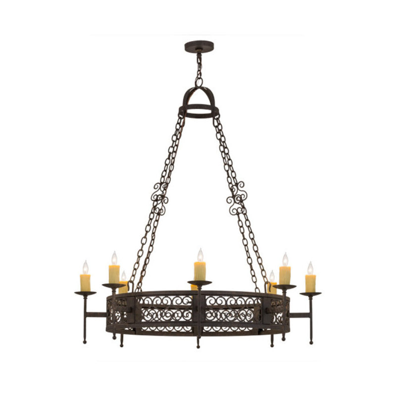 Toscano 8 - Light Chandelier, Chestnut, Pecan Faille