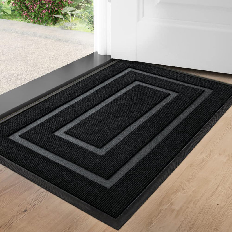 Paillasson intérieur / extérieur Clarance, L 24 po x L 35 po, Noir