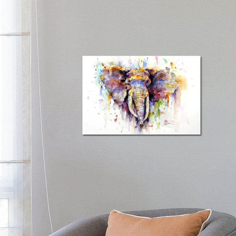 Elephant by Dean Crouser - Painting on Canvas, No Frame, 66.04 cm H x 45.72 cm W x 1.91 cm D