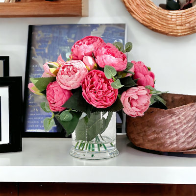 Pink Peony Floral Arrangement in Vase