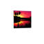 «Vibrant Sunset Lake View», art mural encastré en bois 16 x 16 po