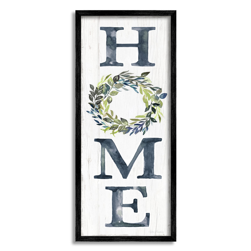 Guirlande Home, H 10 po x l 10 po x P 1,5 po, Giclée encadrée noir minuit
